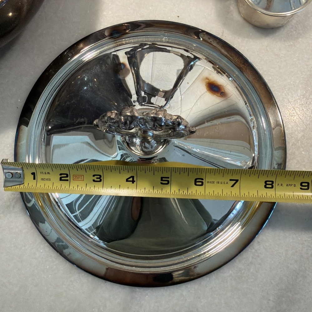 Vtg. Silverplate Covered Chaffing Dish w/ Stand, Burner OLA007 - Picture 15 of 15